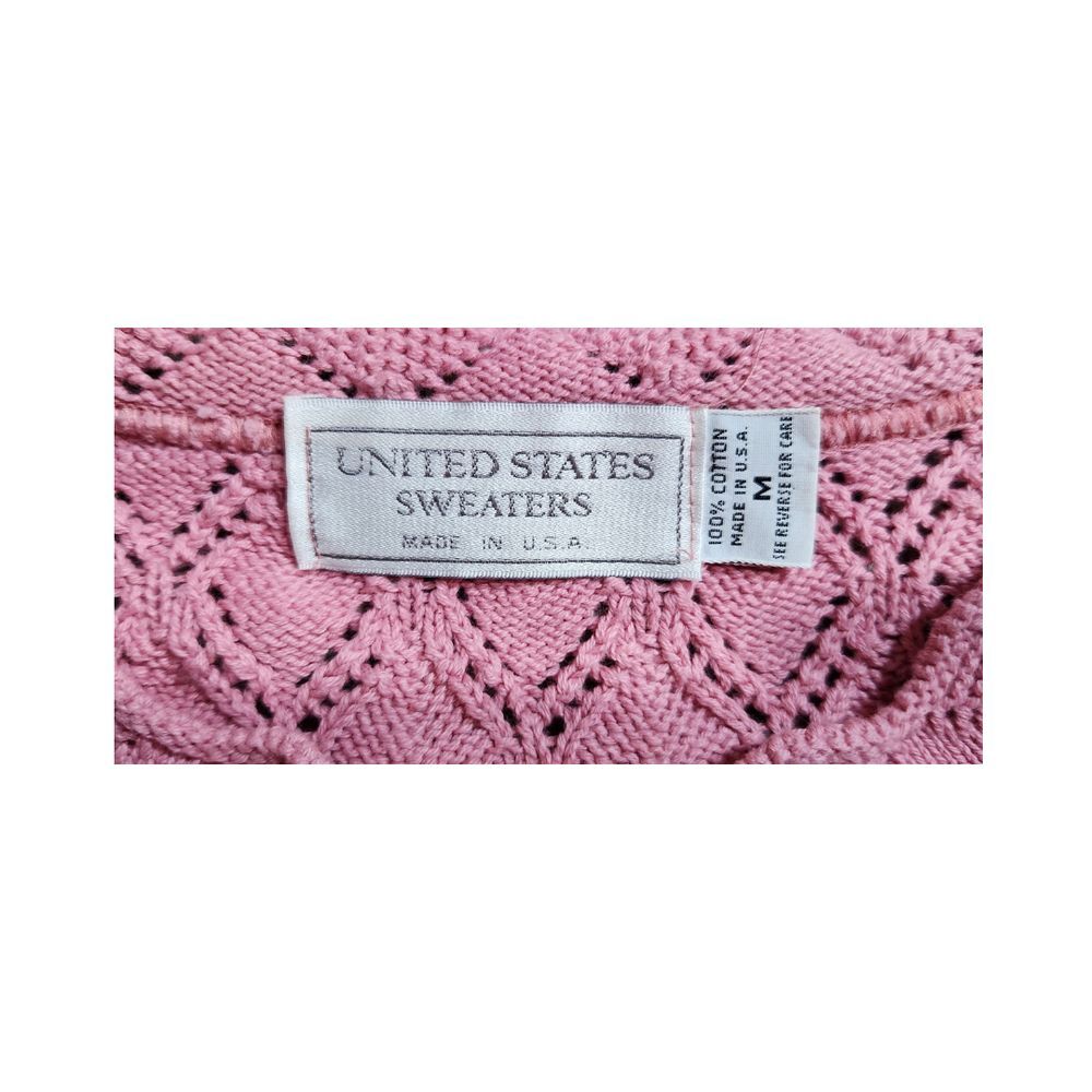 Vintage United States Sweater Cableknit Womens Pink Size‎ Medium - Picture 2 of 5